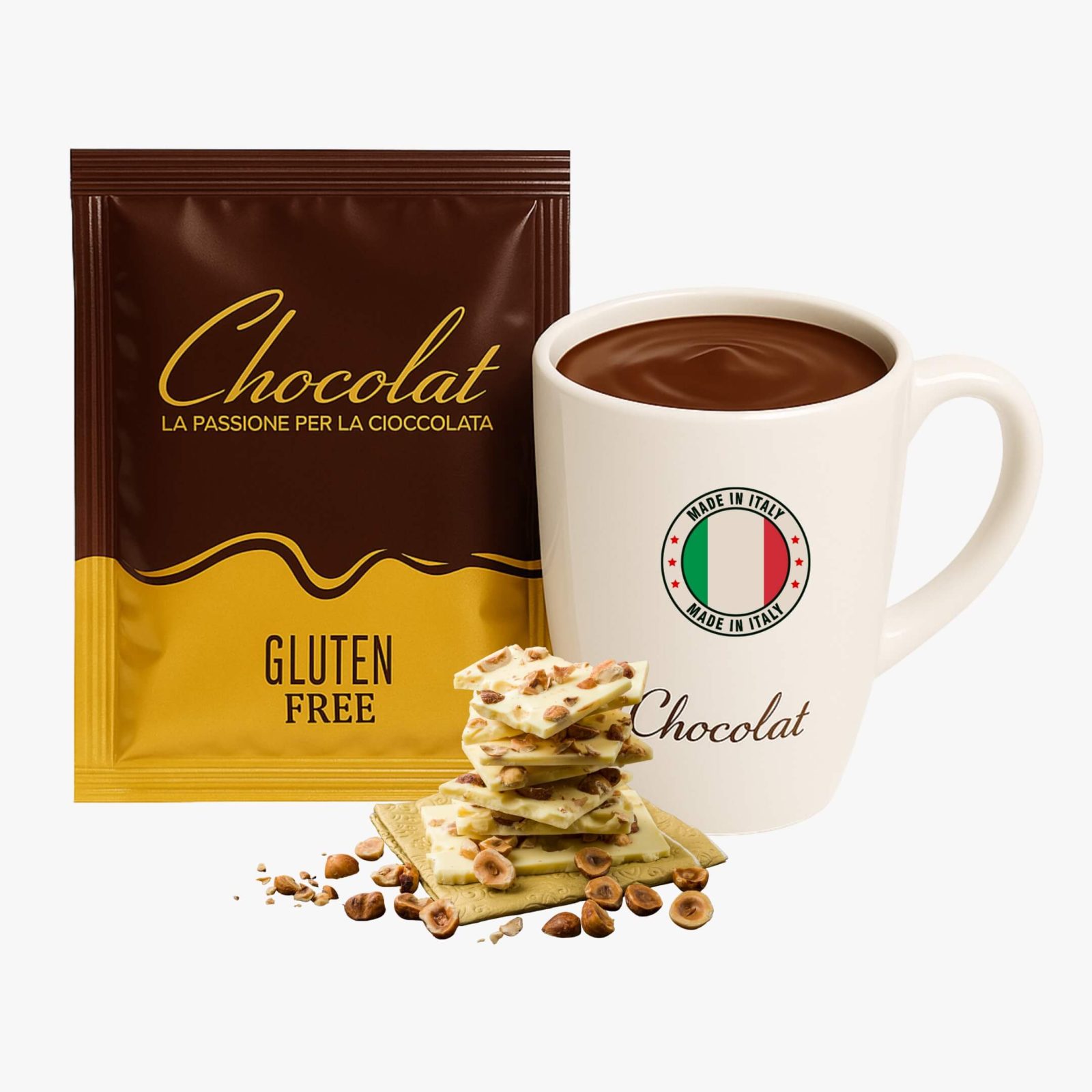 Ciocolată Caldă Albă cu Alune Chocolat - cutie 36 plicuri