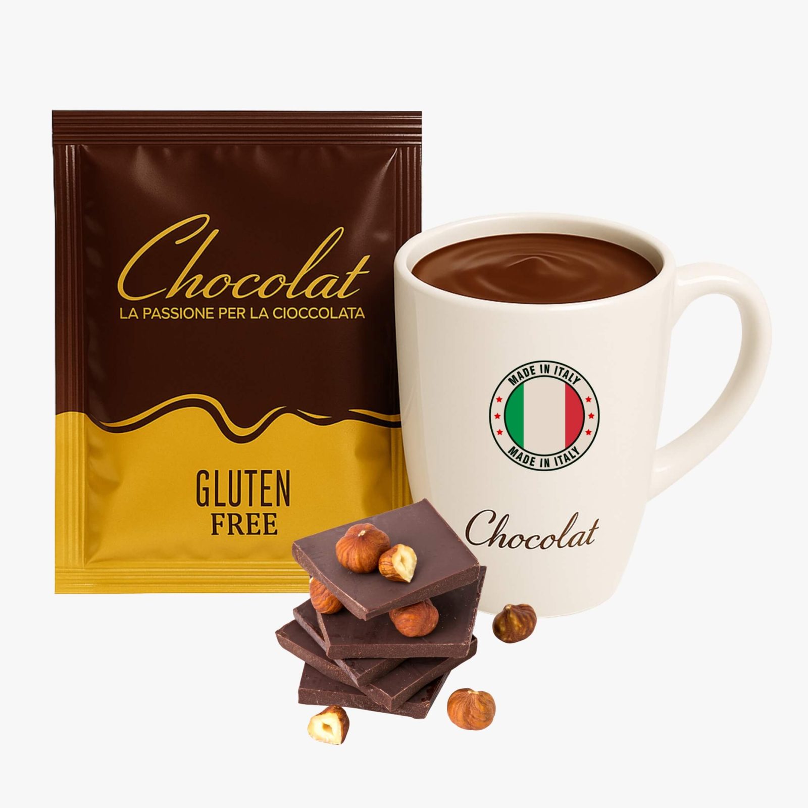 Ciocolată Caldă Neagră cu Alune Chocolat - cutie 36 plicuri