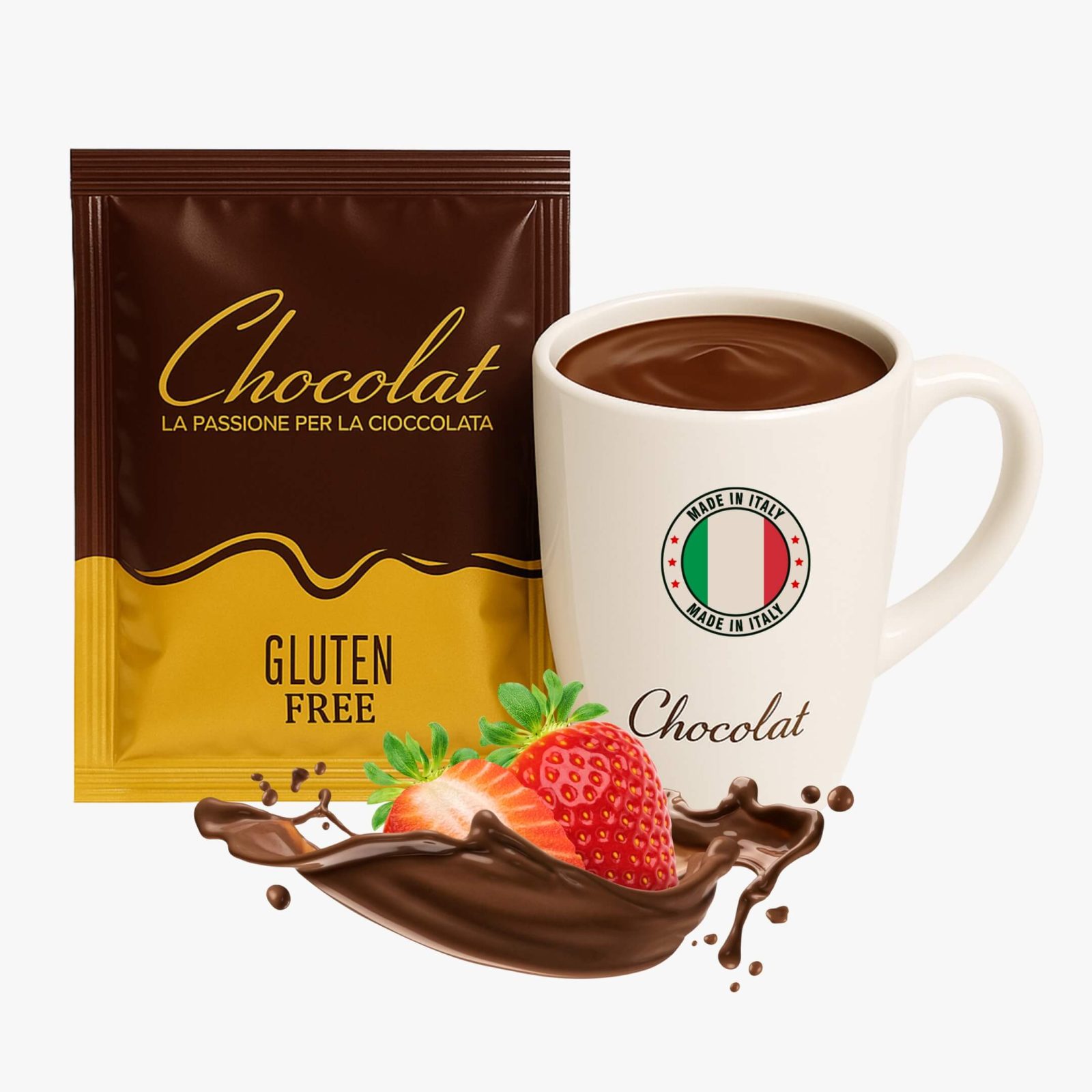 Ciocolată Caldă Neagră cu Căpșuni Chocolat - cutie 36 plicuri