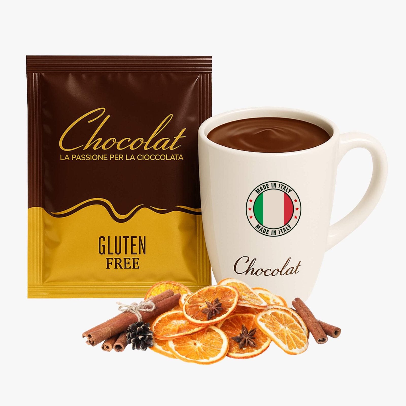 Ciocolată Caldă Portocale și Scorțișoară Chocolat - cutie 36 plicuri