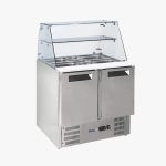 Masă Rece Hendi 2 Uși cu Suprastructură din Sticlă