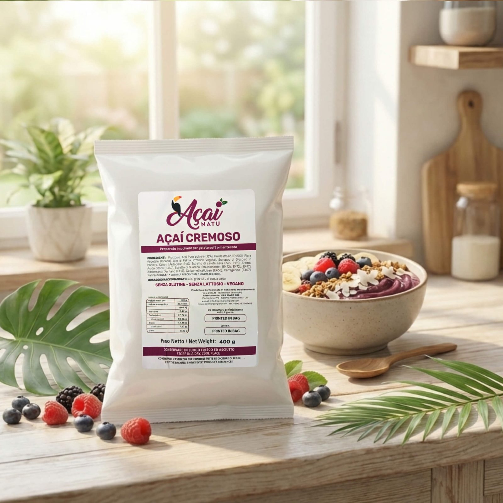 Açaí Pudră – Açaí Cremoso Natu – 400 g